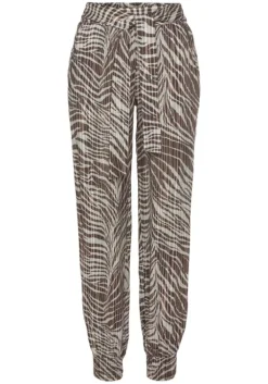 LASCANA Schlupfhose Braun-Lindgrun Bedruckt