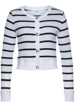 Outlet LASCANA Shirtjacke Weis-Schwarz-Gestreift
