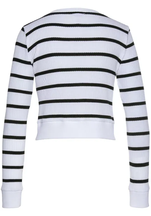 Outlet LASCANA Shirtjacke Weis-Schwarz-Gestreift