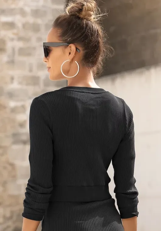 Clearance LASCANA Shirtjacke Schwarz