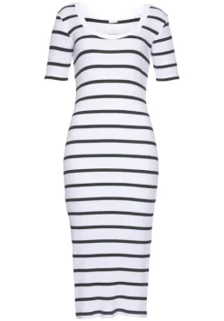 Best LASCANA Shirtkleid Weis-Schwarz-Gestreift