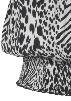 Hot Vivance Shirttop Creme-Schwarz Bedruckt
