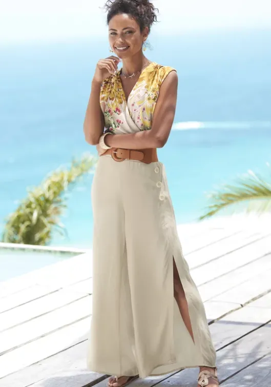 Hot LASCANA Shirttop Sand-Gelb Bedruckt
