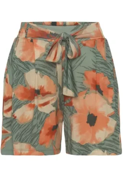 Hot LASCANA Shorts Grun-Orange Bedruckt