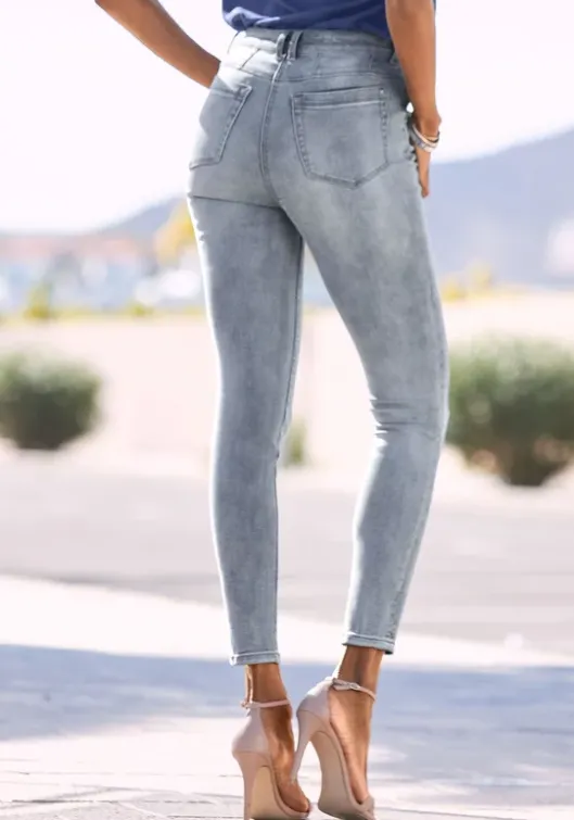 Outlet LASCANA Skinny-Fit-Jeans Blue-Washed