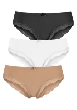 Hot LASCANA Slip White, Schwarz, Beige