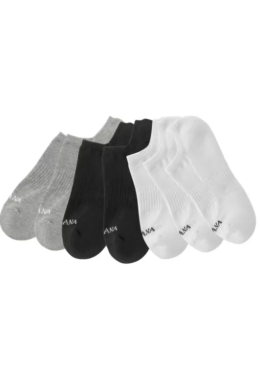 Hot LASCANA ACTIVE Sneakersocken 3X Weis, 2X Schwarz, 2X Grau-Meliert
