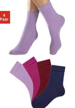 Best H.I.S Socken 1X Flieder, 1X Pink, 1X Blau, 1X Bordeaux