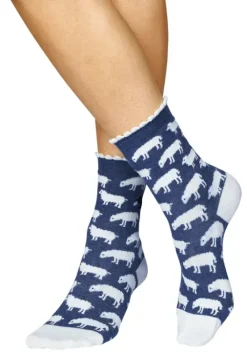 Discount H.I.S Socken 1X Jeans-Meliert, 1X Grau-Meliert, 1X Rot