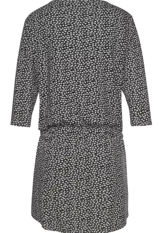 Outlet s.Oliver Sommerkleid Schwarz-Creme-Bedruckt
