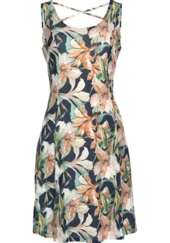 Clearance LASCANA Sommerkleid Marine-Apricot-Bedruckt