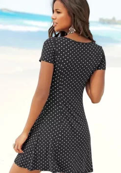 Best Beachtime Sommerkleid Schwarz-Weis-Gepunktet