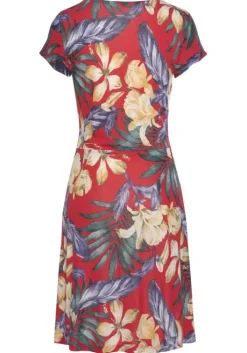 Hot LASCANA Sommerkleid Rot-Blau-Bedruckt