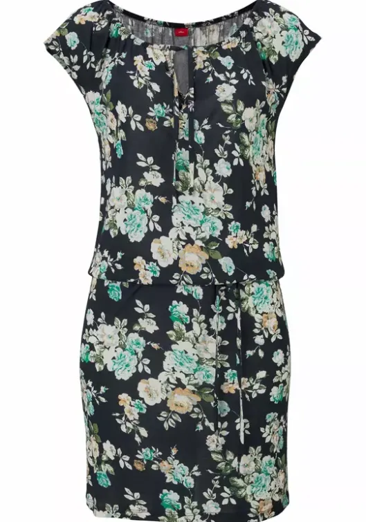 Outlet s.Oliver Sommerkleid Schwarz-Grun