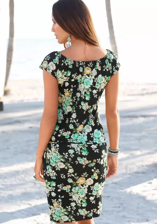 Outlet s.Oliver Sommerkleid Schwarz-Grun