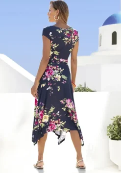 Discount Beachtime Sommerkleid Marine-Bedruckt