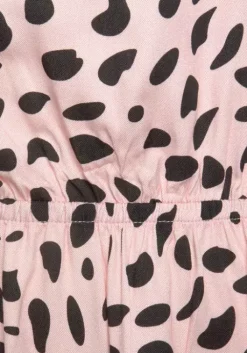 Hot Buffalo Sommerkleid Rose-Schwarz-Bedruckt