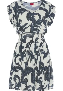 Discount s.Oliver Sommerkleid Sand-Schwarz Bedruckt