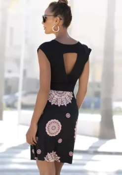 Online Beachtime Sommerkleid Schwarz-Bedruckt