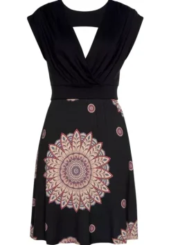 Online Beachtime Sommerkleid Schwarz-Bedruckt