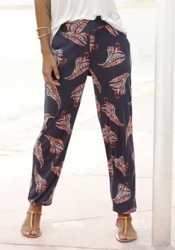 Outlet LASCANA Strandhose Marine-Rose-Bedruckt