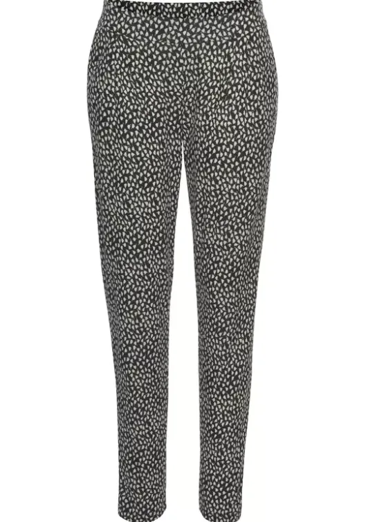 s.Oliver Strandhose Schwarz-Creme-Bedruckt