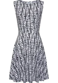 Clearance Beachtime Strandkleid Dunkelblau-Weis-Bedruckt