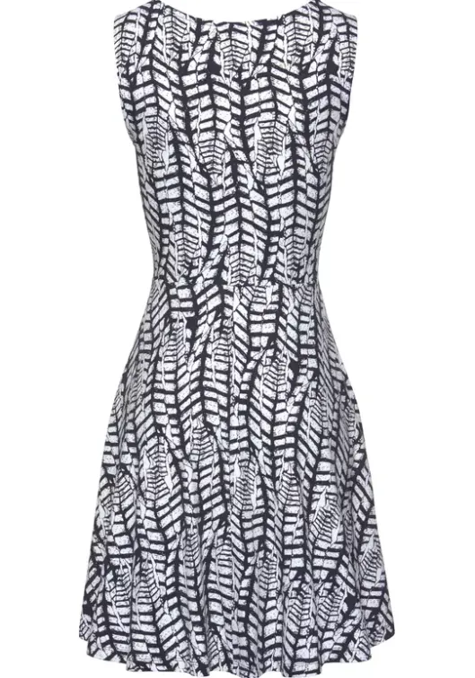 Clearance Beachtime Strandkleid Dunkelblau-Weis-Bedruckt