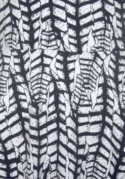 Clearance Beachtime Strandkleid Dunkelblau-Weis-Bedruckt