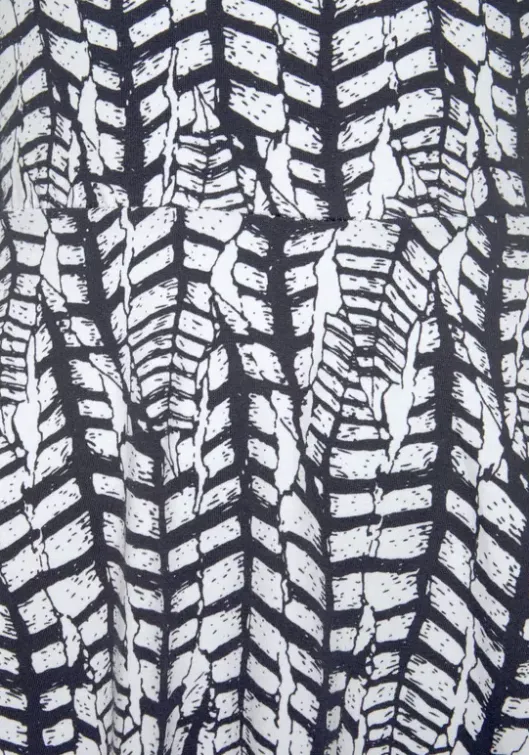 Clearance Beachtime Strandkleid Dunkelblau-Weis-Bedruckt