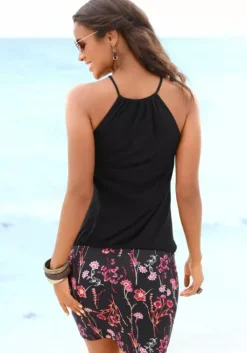 Discount LASCANA Strandkleid Schwarz-Bedruckt