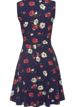 Outlet Beachtime Strandkleid Marine-Rot-Bedruckt