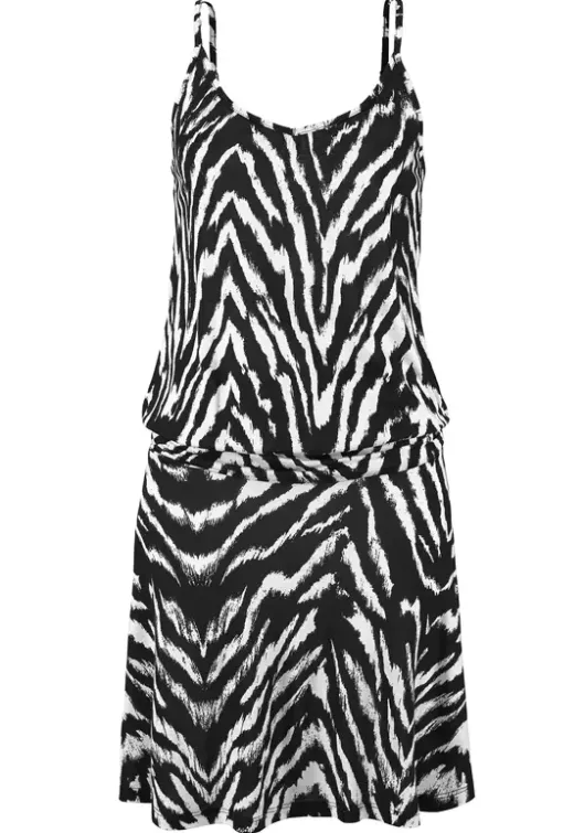Hot Beachtime Strandkleid Schwarz-Weis-Bedruckt