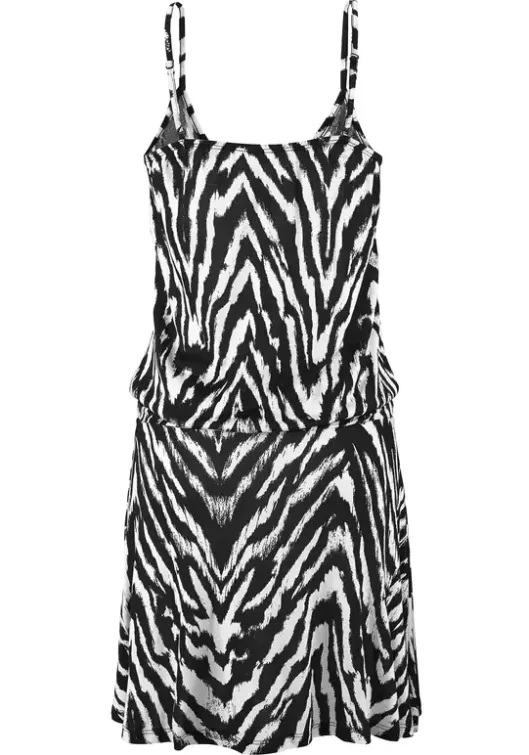 Hot Beachtime Strandkleid Schwarz-Weis-Bedruckt