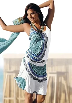 Best Beachtime Strandkleid Blau-Bedruckt