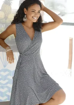 Online s.Oliver Strandkleid Anthrazit-Rosa-Bedruckt