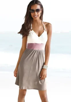 Clearance Beachtime Strandkleid Creme-Taupe-Rose