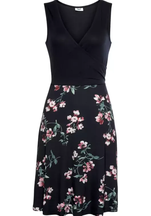 Clearance Beachtime Strandkleid Marine-Geblumt-Bedruckt