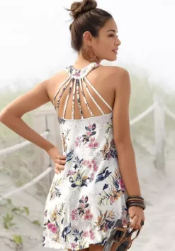 s.Oliver Strandkleid Weis-Bedruckt