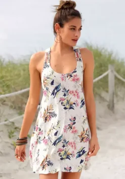 s.Oliver Strandkleid Weis-Bedruckt