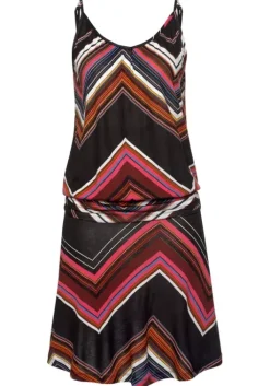 Discount LASCANA Strandkleid Schwarz-Lila-Bedruckt