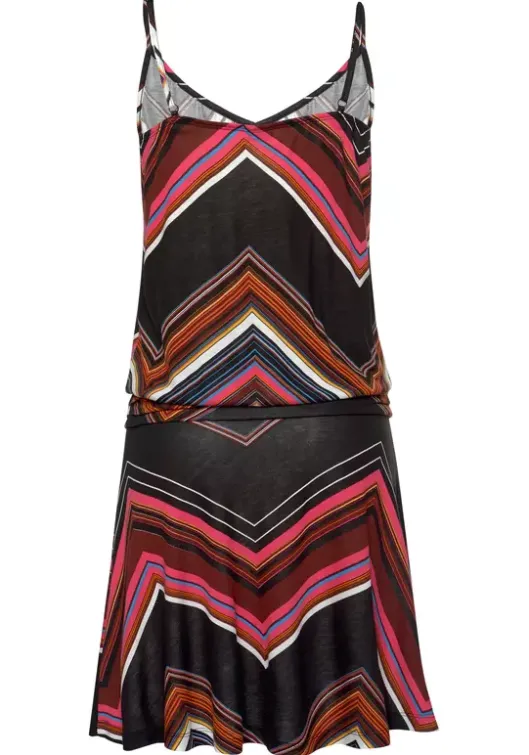 Discount LASCANA Strandkleid Schwarz-Lila-Bedruckt