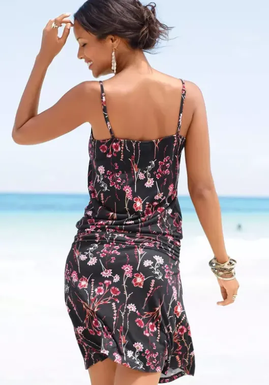 Hot LASCANA Strandkleid Schwarz-Bedruckt