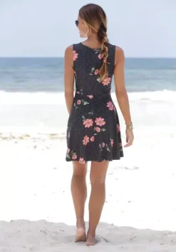 Hot Beachtime Strandkleid Schwarz-Rot