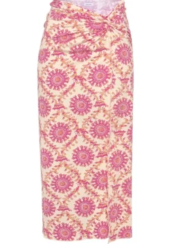 Discount LASCANA Strandrock Orange-Pink Bedruckt
