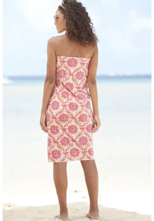 Discount LASCANA Strandrock Orange-Pink Bedruckt