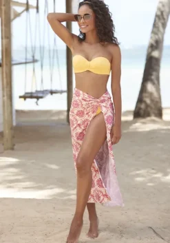 Discount LASCANA Strandrock Orange-Pink Bedruckt