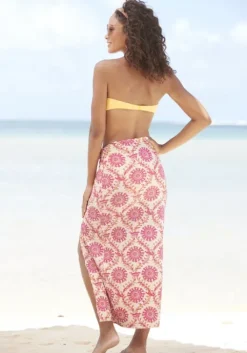 Discount LASCANA Strandrock Orange-Pink Bedruckt