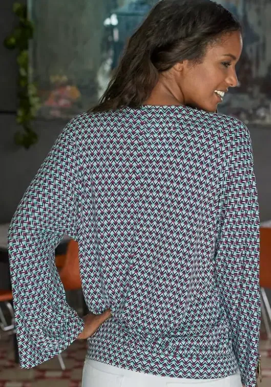 Online Buffalo Strandshirt Turkis-Rot-Bedruckt