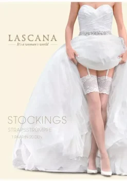 Online LASCANA Strapsstrumpfe Puder-Cream
